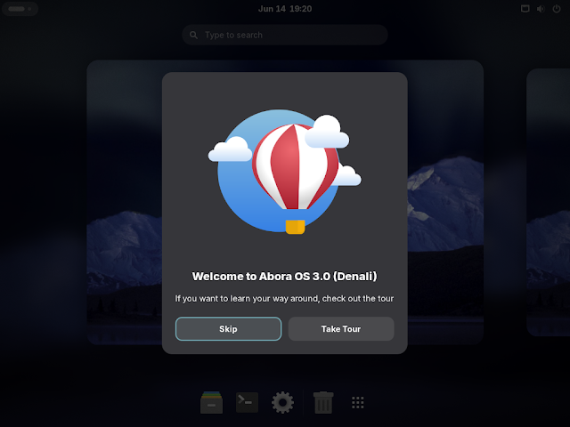 Welcome dialog